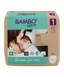 Bambo Nature Paper Bag Eco-Friendly Diapers XS Size 1 - 22 Pieces
