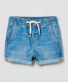 OVS Elastic Waist Denim Shorts - Blue