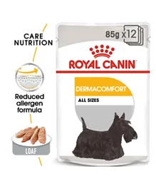 Royal Canin Canine Care Nutrition Dermacomfort WET FOOD - Pouches Pack of 12 - 85g each