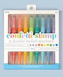 Ooly Confetti Stamp Double Ended Markers - Pack of 9