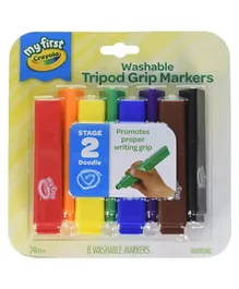 Crayola My First Tripod Washable Markers Multicolor - Pack of 8