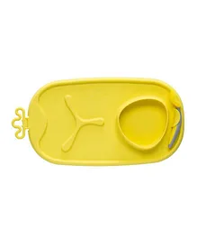 b.box Roll n Go Feeding Plate & Bowl Mat - Lemon Sherbet