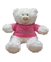 Fay Lawson DUBAI Cream Bear with Velour Hoodie Pink - 38 cm