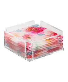 A'ish Home Flower Power Plexi Coasters - 5 Pieces