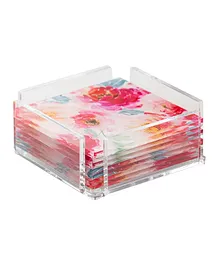 A'ish Home Flower Power Plexi Coasters - 5 Pieces