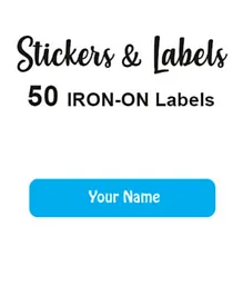 Ladybug Labels Personalised Name Iron-On Labels Blue - Pack of 50