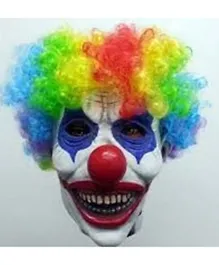 Brain Giggles Scary Clown Mask and Wig - Multicolor
