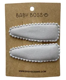 Baby Boss ME Hair Clip Light Grey - 2 Pieces
