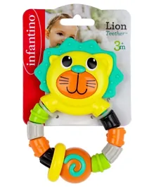 Infantino Baby Lion Face Rattle Teether - Multicolor