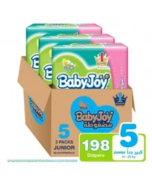 BabyJoy Compressed Diamond Pad Diapers Pack of 3 Large Plus Size 4+ - 44 Pieces each