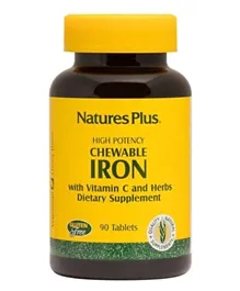 Natures Plus Chewable Iron with Vitamin C and Herbs Dietary Supplement - 90 Tablets