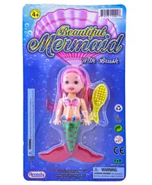 Artoy Mermaid Doll With Hair Brush On Blister Card Pack of 1 - Assorted Colors