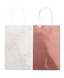 Various Brands Team Bride Paper Bags - Rose Gold & White