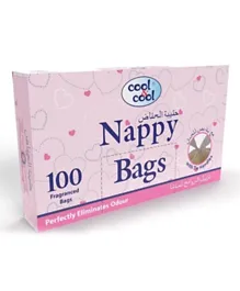 Cool & Cool Mildly Scented Hygienic Disposable Nappy Bags - 100 Pieces