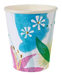 Meri Meri TS Painted Flowers Cup Pack of 8  Multicolour - 266 ml