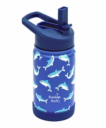 زجاجة ماء من الستانلس ستيل بنقشة أسماك القرش من بامبو بارك - أزرق سعة 350 مل