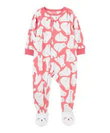 Carter's 1 Piece Polar Bear Fleece Footie Pajamas -Pink