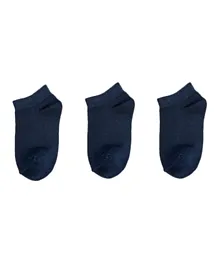 Genius 3 Pack Trainer Ankle Length Socks - Blue