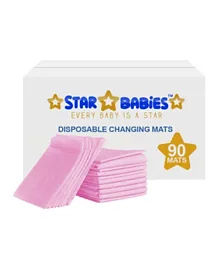 Star Babies Disposable Changing Mats Large Pink - Pack of 90
