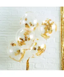 Ginger Ray Metallic Star Confetti Balloon - Gold