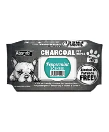 Absolute Pet Absorb Plus Charcoal Pet Wipes Peppermint - 80 Sheets