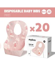 Mideer Disposable Baby Bibs Bunny Pink - 20 Pieces
