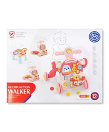 Huanger 4 In 1 Multi Function Musical Baby Walker with light - Pink