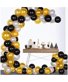 Highlands Black & Golden Balloons for Birthday Anniversary Baby Shower Party Decorations - Pack of 50