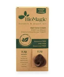 BIOMAGIC Hair Color Cream With Keratin & Argan Oil 7/72 Beige Blonde - 60mL