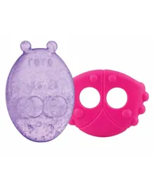 Nuby IcyBite Animal Teether with Sleeve  Lady Bug - Pink & Purple