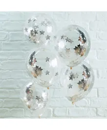 Ginger Ray Metallic Star Confetti Balloon - Silver