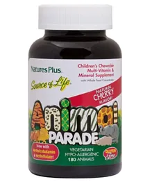 NATURES PLUS Animal Parade Children's Chewable Multi Cherry Flavor Tablets - 180 Pieces