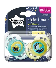 Tommee Tippee Night Time Soother Assorted Colours - Pack of 2