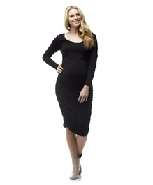 Mums & Bumps - Soon Celina Long Sleeve Maternity Dress - Black