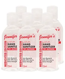 Jennifer's Medicated Pack of 6 Hand Sanitizer - 75ml