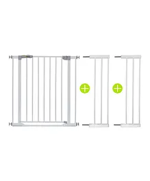 Hauck Clear Step Gate + 2 Extensions Gate - White
