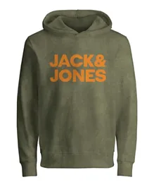 Jack & Jones Junior Printed Hoodie - Forest Night