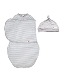 Mums & Bumps Embe Babies Starter 2-Way Swaddle & Hat Bundle - Grey