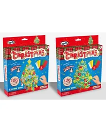 Brain Giggles DIY Mosaic Sticker Christmas Tree Arts and Craft kit - Multicolour