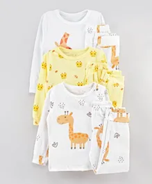 SAPS 3 Pack Giraffe Nightsuit - Multicolor