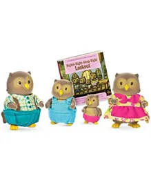 Woodzeez Owl Family 4 Pieces - Brown