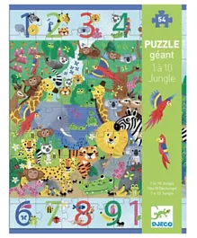 Djeco 1 to 10 Jungle Giant Puzzle - 54 Pieces