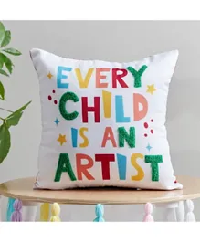 HomeBox Rachel Every Child Is An Artist Cushion Cover - White