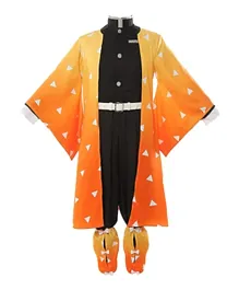 Brain Giggles Demon Slayer Zenitsu  Agatsuma Kimono Anime Outfit - Orange
