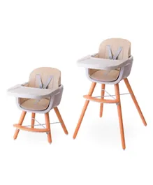 Teknum Premium Dual Height Wooden High Chair - Ivory