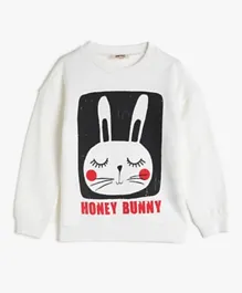 Koton Honey Bunny Graphic Sweatshirt - White