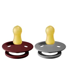 BIBS Colour Size 1 Baby Beginner Pacifiers Pack of 2 -  Smoke & Wine