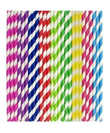 Creative Converting Straws Colours Striped- Pack of 100