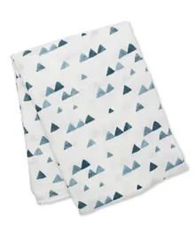 Lulujo Baby Bamboo Swaddle Blanket - Navy Triangles