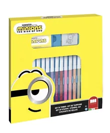 Multiprint Italia Minions Marker Pens and Stamps Art Set - 21 Pieces
